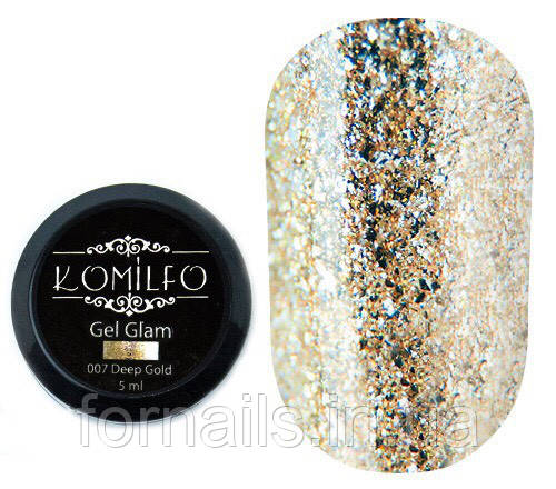 Komilfo Glam Gel Deep Gold №007, 5 мл