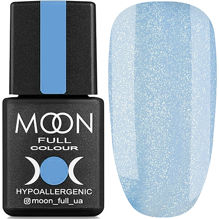 Каучукова база MOON FULL Barbie Color No02, 8 мл ніжно-блакитний із дрібним шимером, фото 1