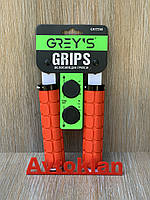 Грипси Greys ручки для велосипеда 130 мм з гумовим покриттям червоно-червоні з однобічним замком (GR17310)