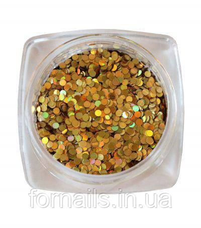 Komilfo диско дизайн №031, золото, голограма, 1 мм, (1 г)
