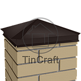 Ковпак для стовпів забору 380 х 380 Колір вишневий Ral-3005, фото 5