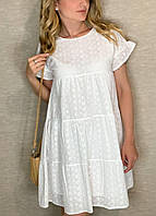 Платье женское летнее прошва 427 (42-44; 46-48; 50-52) (цвета: чёрный, белый, пудра) СП