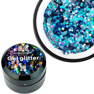 Glitter Gel Global Fashion №11, 5 г синий