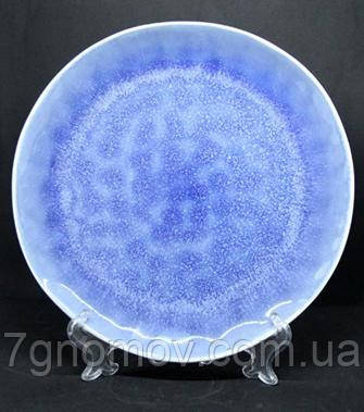 Тарілка велика обідня керамічна блакитно-фіолетова Люпин 27.5 см