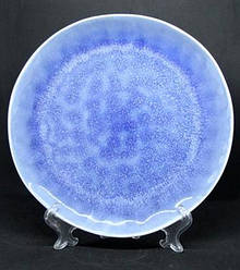 Тарілка велика обідня керамічна блакитно-фіолетова Люпин 27.5 см