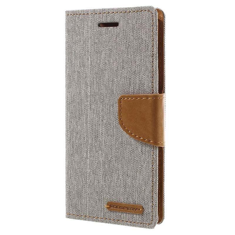 Чохол універсальний Goospery Canvas Diary 5.0" Grey/Camel