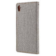 Чохол універсальний Goospery Canvas Diary 5.0" Grey/Camel, фото 3