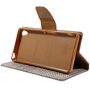 Чохол універсальний Goospery Canvas Diary 5.0" Grey/Camel, фото 4