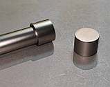 Карниз для штор металевий ЗАГЛУШКА подвійний 19+19 мм 1.6м Сатин нікель, фото 3