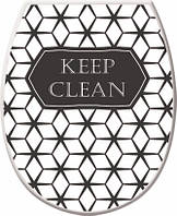 Крышка для унитаза c рисунком Keep Clean (36.5*45*3.5 cм), Elif Plastik Турция Е-372