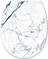 Кришка для унітаза з малюнком Білий мармур (36.5*45*3.5 см), Elif Plastik Туреччина Е-372