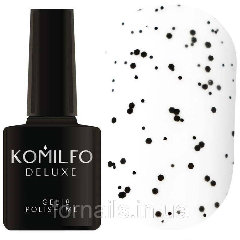 Komilfo No Wipe Matte Dragon Fruit Top - матовий топ без липкого шару з крихтою, 8 мл