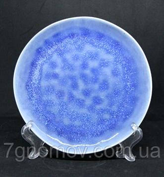 Набір 6 обідніх керамічних блакитно-фіолетових тарілок Люпин 20.5 см