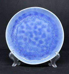 Набір 6 обідніх керамічних блакитно-фіолетових тарілок Люпин 20.5 см