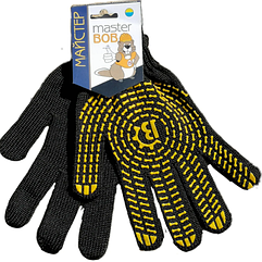 Рукавички Майстер Боб трикотажні 562 чорно-жовті