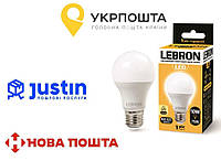 Лампа світлодіодна енергозберігаюча модель A60 з цоколем E27 потужністю 10W торгової марки LEBRON LED