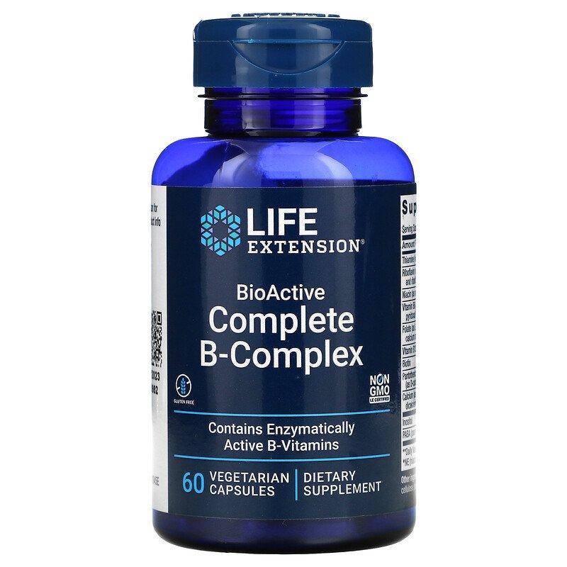 Life Extension, повний комплекс біоактивних вітамінів групи B, 60 капсул