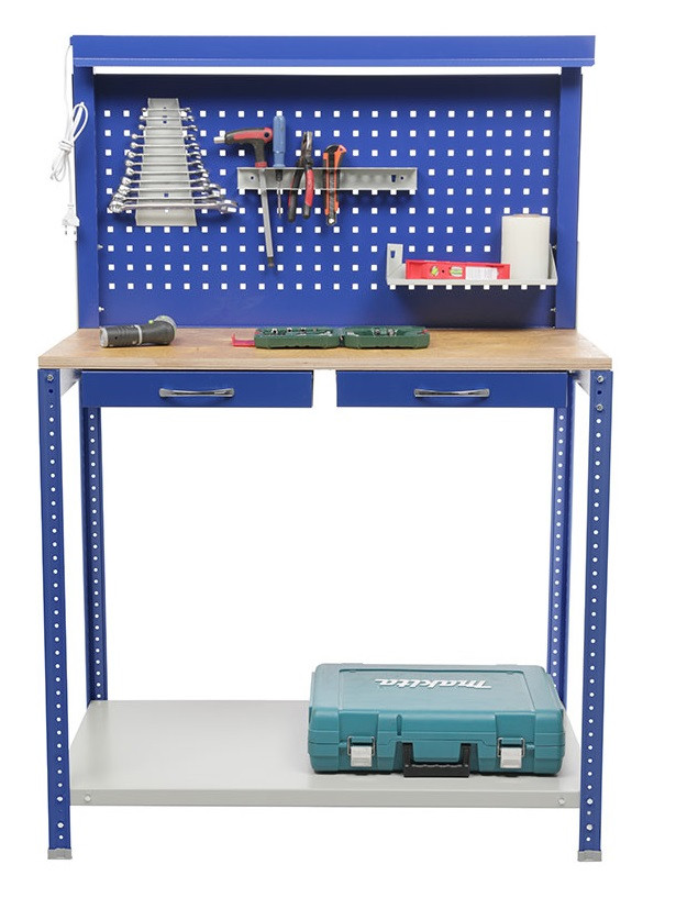 Верстак слюсарний в гараж GARAGE SET 1 920(в)х1000(д)х500(гл).Довжина стільниці - 1000мм. Додаткова комплектація