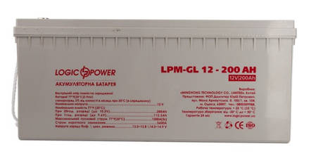 Гелевий акумулятор для опалювального котла Logic Power LPM-GL 12V 200AH (12 Вольт, 200 Ач), фото 2