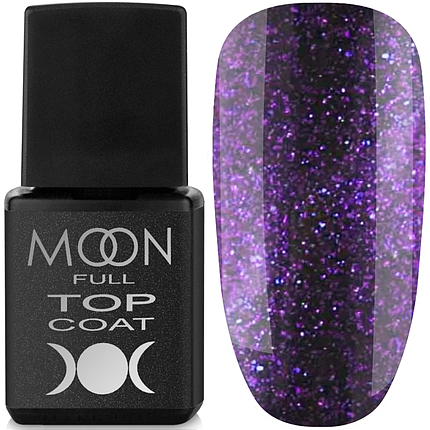 Глиттерный топ FULL MOON Glitter, 8 мл №05 з фіолетовим шиммером, фото 1