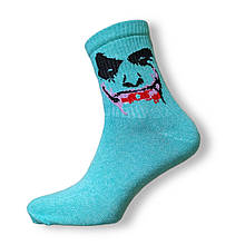 Шкарпетки з принтом джокер блакитні
