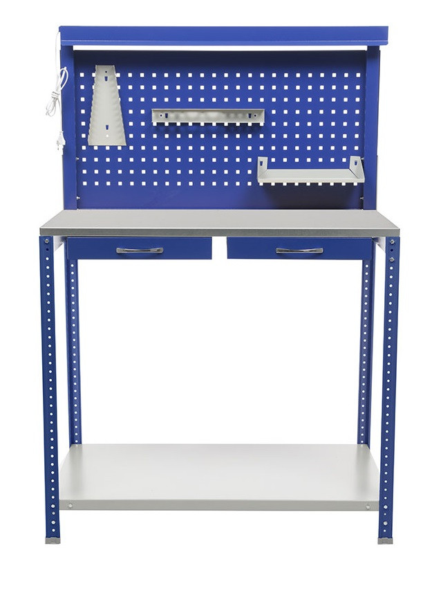 Верстак слюсарний в гараж GARAGE SET 2 920(в)х1000(д)х500(гл). Довжина стільниці - 1000мм. Додаткова комплектація