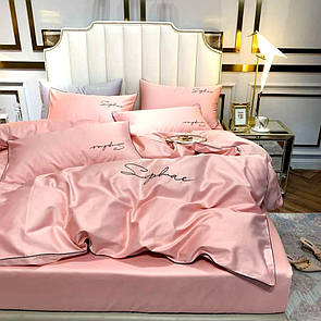 Двоспальне постільна білизна CROWN рожеве