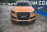 Сплітер Audi Q7 4L S-line (05-15) елерон тюнінг переднього бампера, фото 5