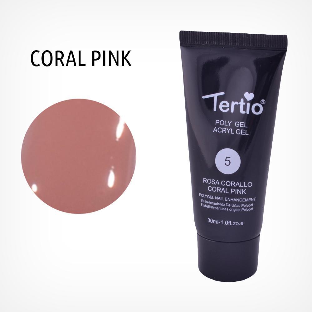 Полигель для нігтів Tertio Poly Gel Acryl Gel Polygel Nail Enhancement №05 Coral Pink, 30 мл, фото 1