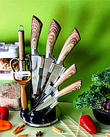 Набір кухонних ножів із підставкою 9 предметів Edenberg EB-913 Набір ножів із неіржавкої сталі на підставці