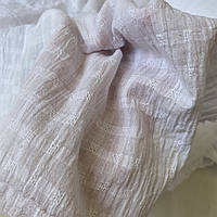 Батист білий жаккард жатий в клітинку, ш. 135 см