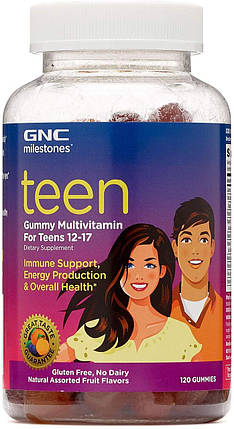 GNC Milestones 12-17 Teen Multivitamin 120 Gummies, фото 1