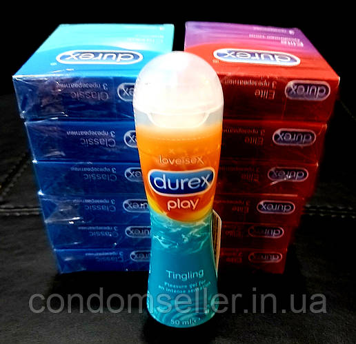 Набор Durex(Дюрекс):през-вы микс 36шт+гель-смазка TINGLING согревающая ...