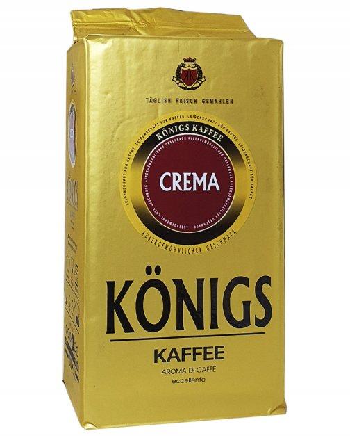 Кава мелена натуральна Konigs Crema, 500г, купаж робуста і арабіка, середнього обсмажування і помелу (Німеччина)