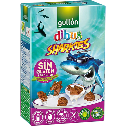 Печиво Gullon Dibus Sharkies Гуллон акули без глютену і лактози 250 г