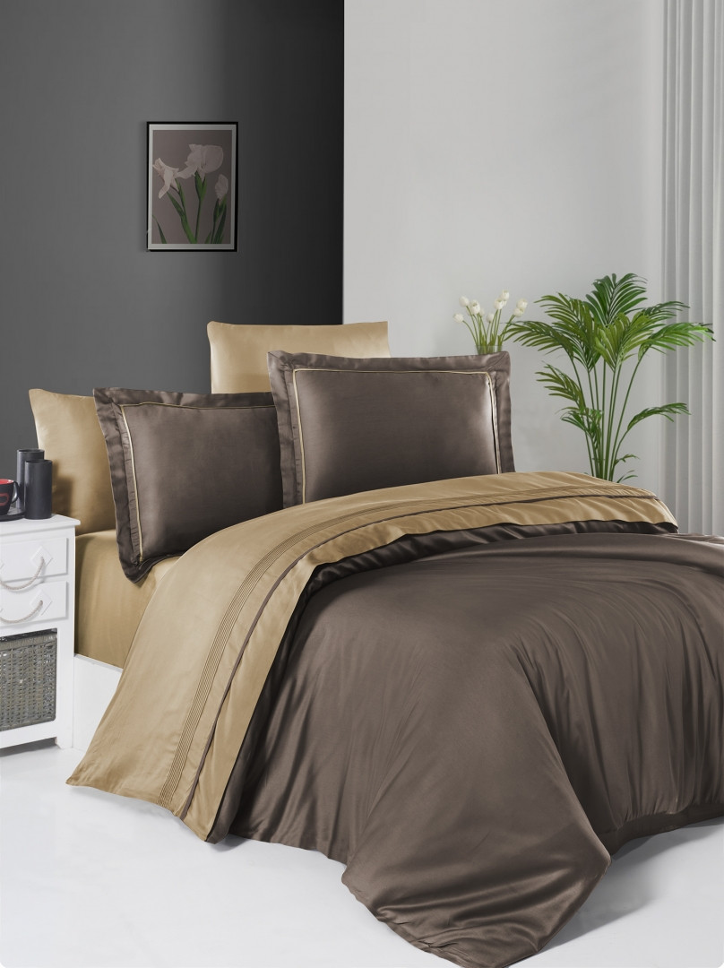 Постільна Білизна First Choice Deluxe Satin Serenity Brown & Caramel, фото 1