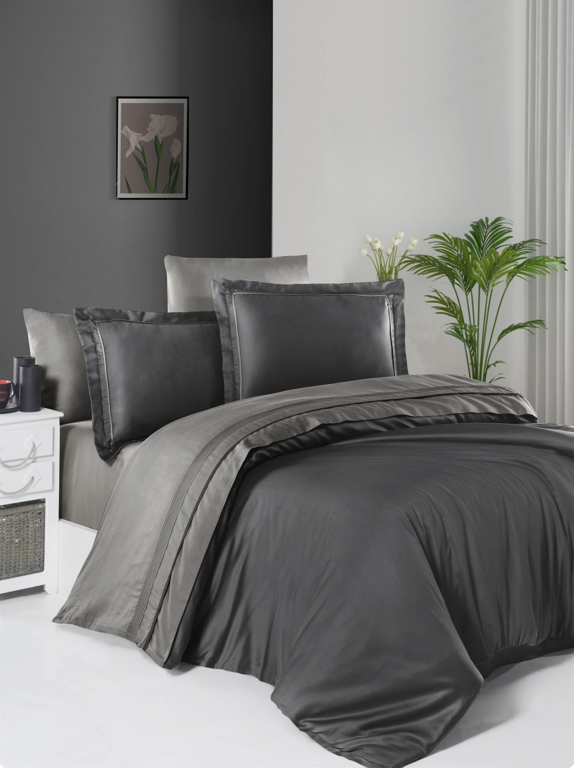 Постільна Білизна First Choice Deluxe Satin Serenity Anthracite & Smoke