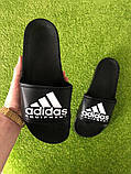Чоловічі шльопанці Adidas капці адідас чорні шльопанці сланці, фото 3