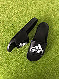 Чоловічі шльопанці Adidas капці адідас чорні шльопанці сланці, фото 4