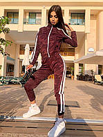 Костюм Мерси женский с камуфляжной структурой с лампасами стильная олимпийка и штаны Dma3652