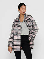 Куртка ONLROSIE CHECK OVERSIZED SHACKET OTW 15235611 Lilac Sachet ONLY L Розовый