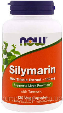 Розторопша з куркуміном Now Foods Silymarin with Turmeric 120 капс., фото 1
