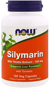 Розторопша з куркуміном Now Foods Silymarin with Turmeric 120 капс.