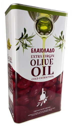 Оливковое масло для жарки греческое рафинированное Elaiolado Extra Virgin, 5л в жестяной банке Италия - фото 1 - id-p1424016522
