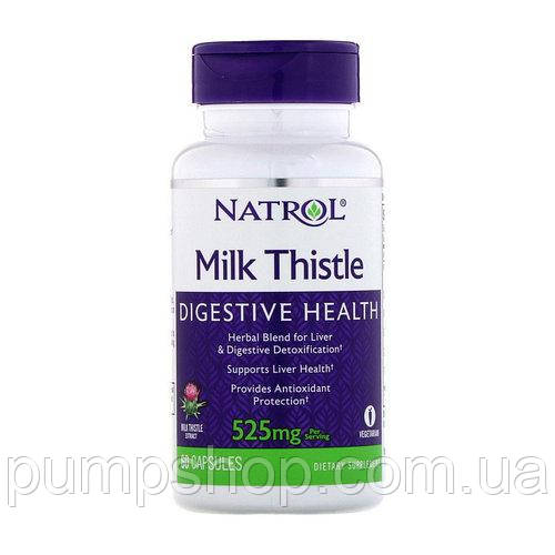 Розторопша для печінки Natrol Milk Thistle 525 мг (Silymarin) 60 капс.