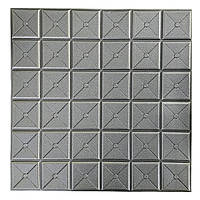Самоклеющаяся декоративная потолочная/стеновая 3D панель Квадрат серебро 700x700x 8 мм