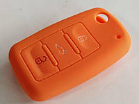 Силиконовый чехол для ключа VW (Оранжевый) golf 4 5 6 7 bora jetta polo mk4 mk6 bora passat b5 b6