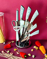 Набір кухонних ножів із підставкою 9 предметів Edenberg EB-913 Набір ножів для кухні з неіржавкої сталі