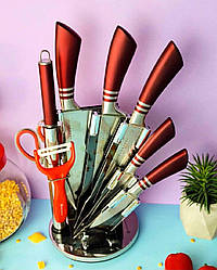 Набір кухонних ножів із підставкою 9 предметів Edenberg EB-913 Набір ножів для кухні з неіржавкої сталі