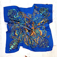Шелковый платок Кристел сказка 90*90 см синий